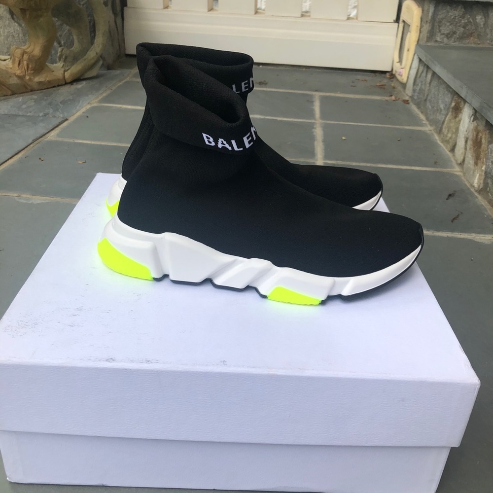 New Men’s Balenciaga Black Speed Sock Sneakers - Picture 5 of 9